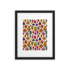 Smiley Mushrooms Print in Cream Framed Art Print Gallery Image 6