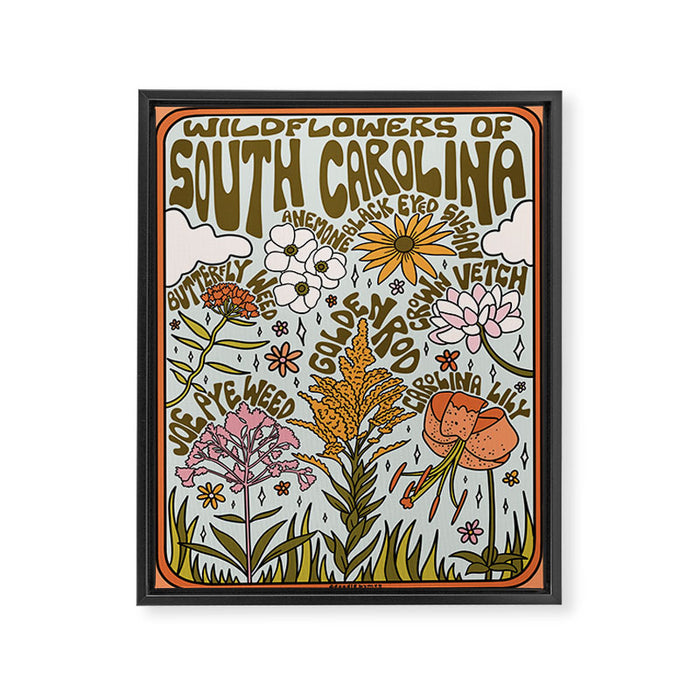 South Carolina Wildflowers Framed Canvas Print Gallery Image 1