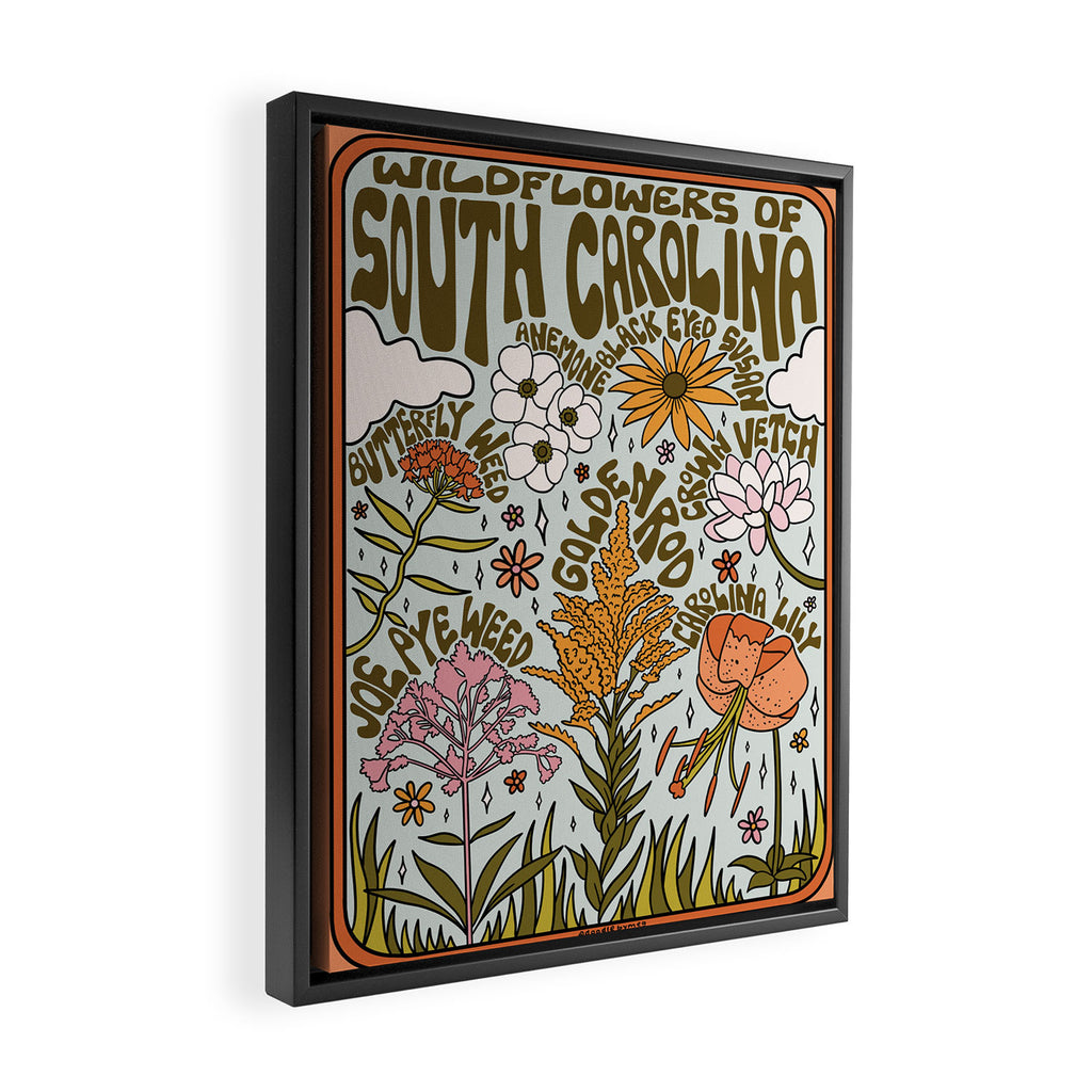 South Carolina Wildflowers Framed Canvas Print Gallery Image 2
