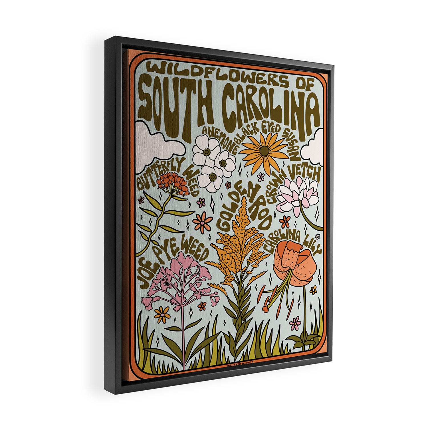 South Carolina Wildflowers Framed Canvas Print Gallery Image 2