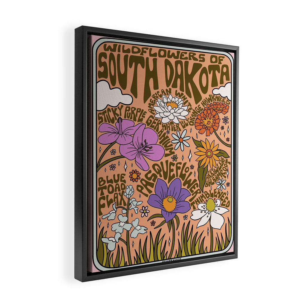 South Dakota Wildflowers Framed Canvas Print Gallery Image 2
