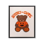 Spooky and Cute Bear Framed Canvas Print Gallery Image 8