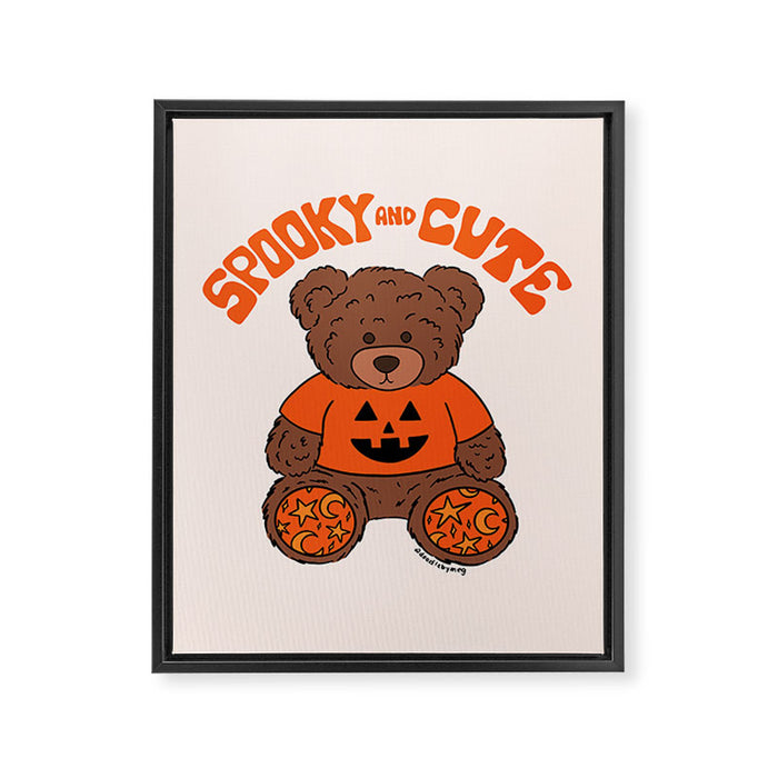 Spooky and Cute Bear Framed Canvas Print Gallery Image 1
