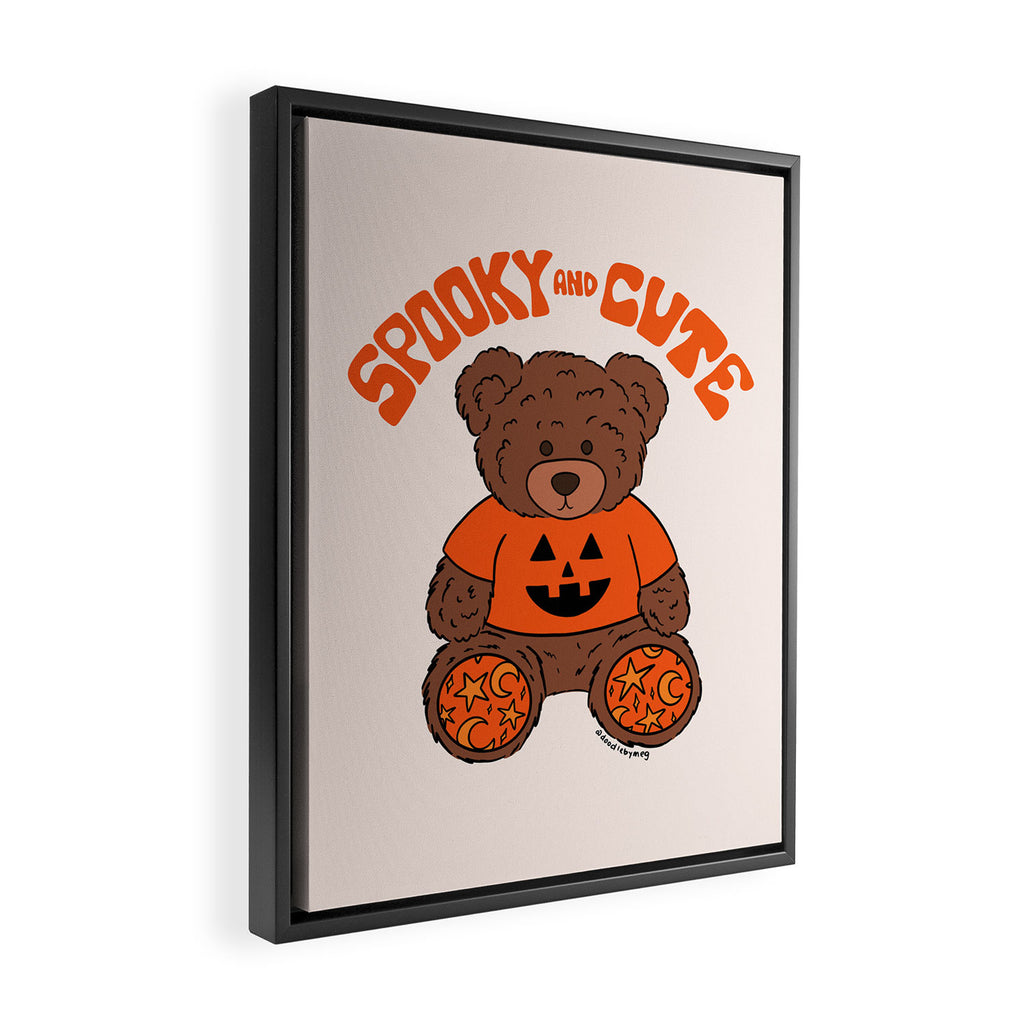 Spooky and Cute Bear Framed Canvas Print Gallery Image 2