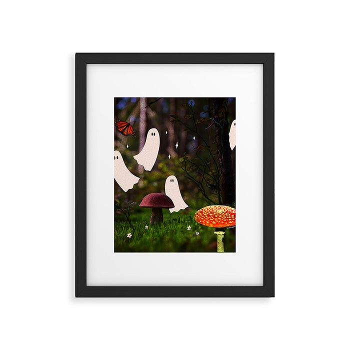 Spooky Forest Ghost Collage Framed Art Print Gallery Image 1