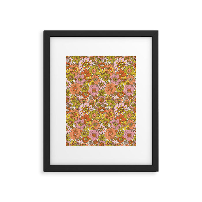 Spooky Groovy Flower Print Framed Art Print Gallery Image 1