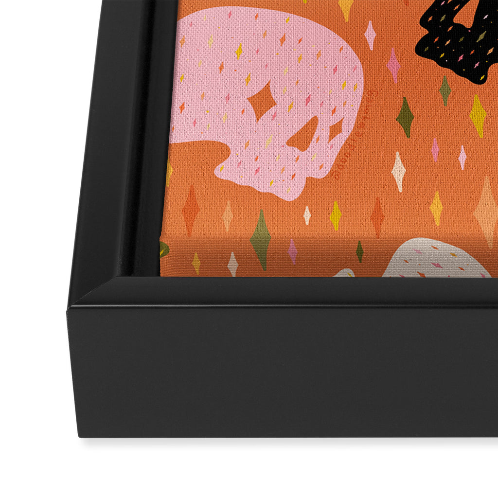 Spooky Skull Print Framed Canvas Print Gallery Image 3