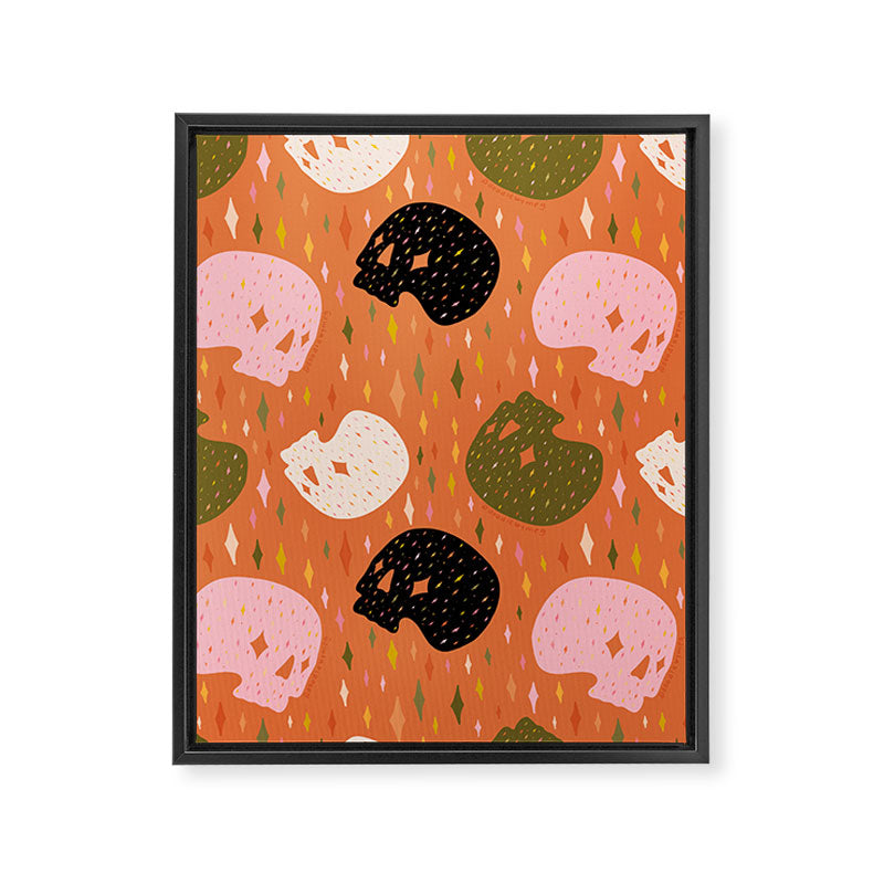 Spooky Skull Print Framed Canvas Print Gallery Image 8