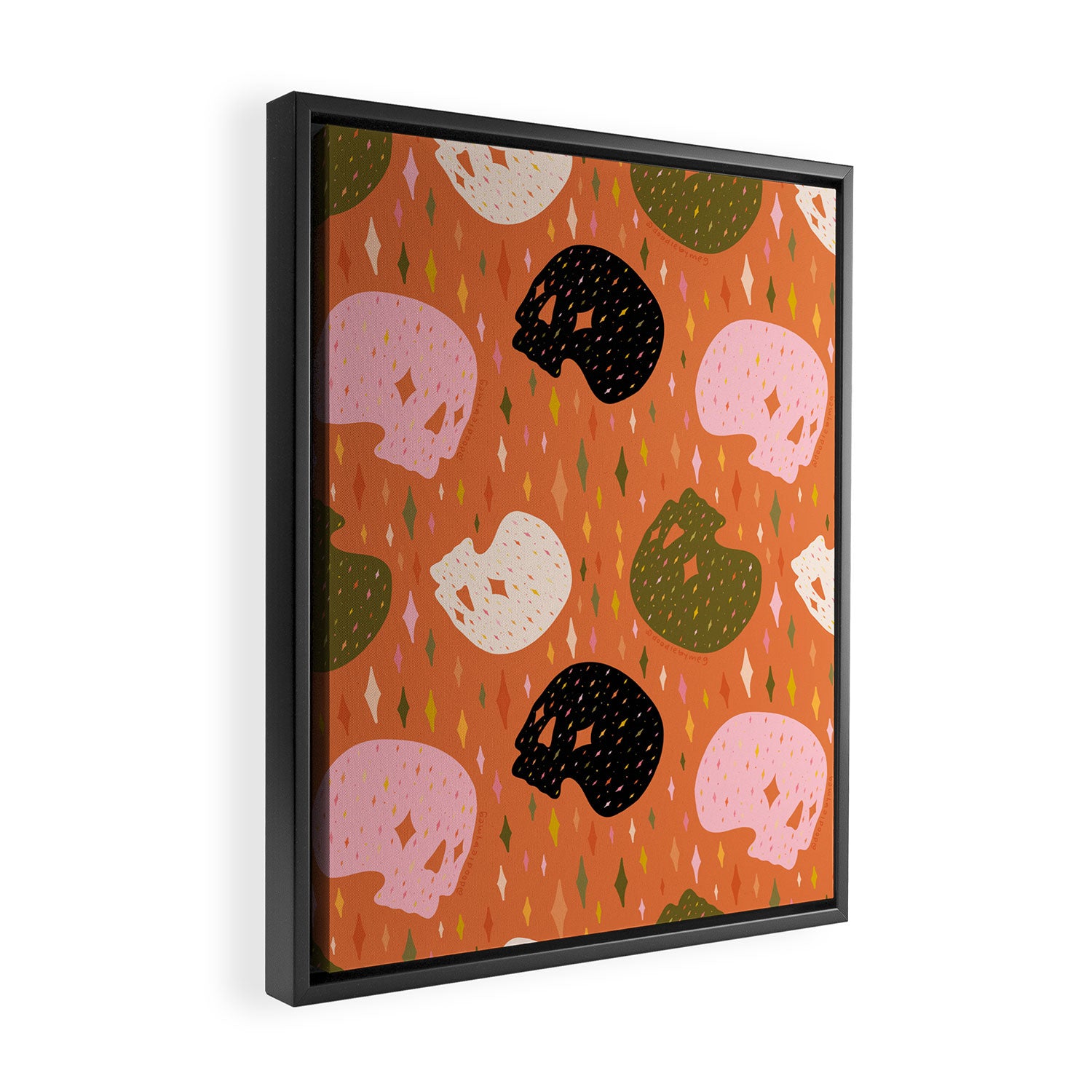 Spooky Skull Print Framed Canvas Print Gallery Image 2