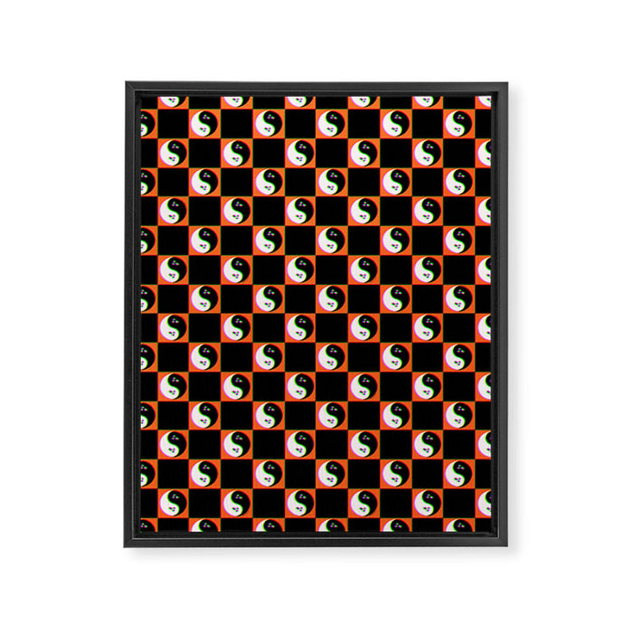 Spooky Yin Yang 3D Print Framed Canvas Print Gallery Image 1