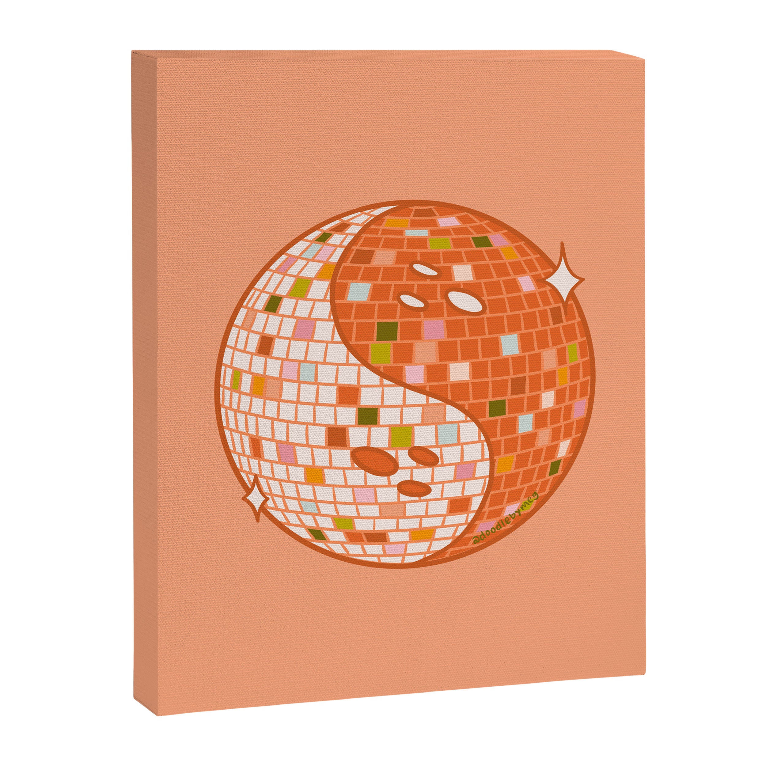 Spooky Yin Yang Disco Ball Canvas Print Gallery Image 8