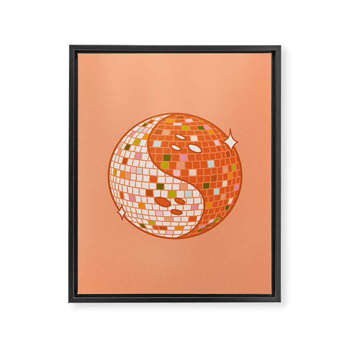 Spooky Yin Yang Disco Ball Framed Canvas Print Gallery Image 1