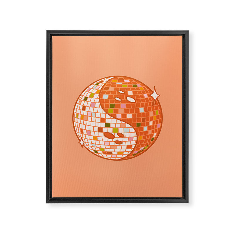 Spooky Yin Yang Disco Ball Framed Canvas Print Gallery Image 8