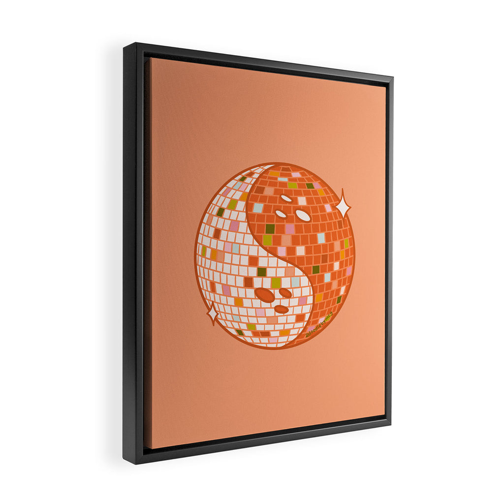 Spooky Yin Yang Disco Ball Framed Canvas Print Gallery Image 2