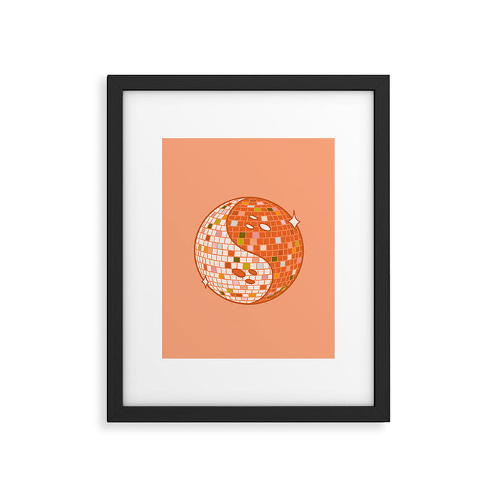 Spooky Yin Yang Disco Ball Framed Art Print Gallery Image 1