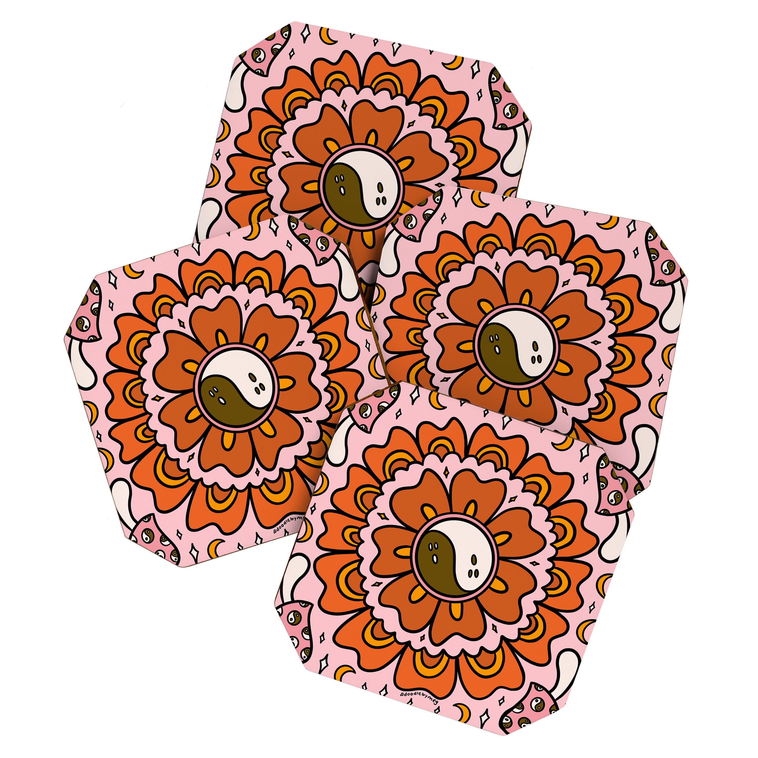 Spooky Yin Yang Flower Coaster Gallery Image 1