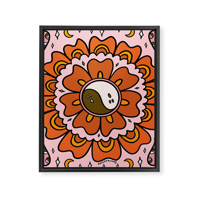 Spooky Yin Yang Flower Framed Canvas Print Gallery Image 1