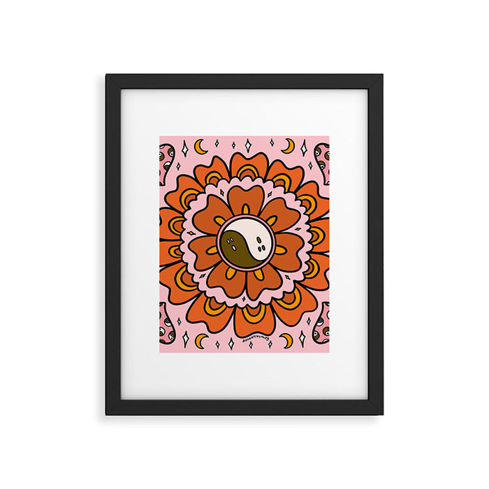 Spooky Yin Yang Flower Framed Art Print Gallery Image 1