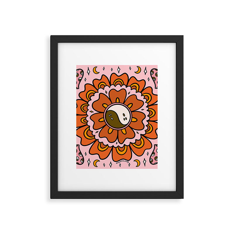 Spooky Yin Yang Flower Framed Art Print Gallery Image 6