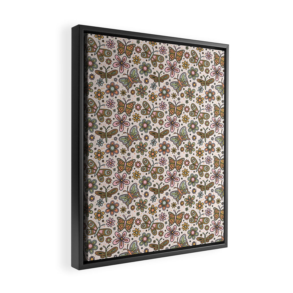 Spring Butterfly Print Framed Canvas Print Gallery Image 2