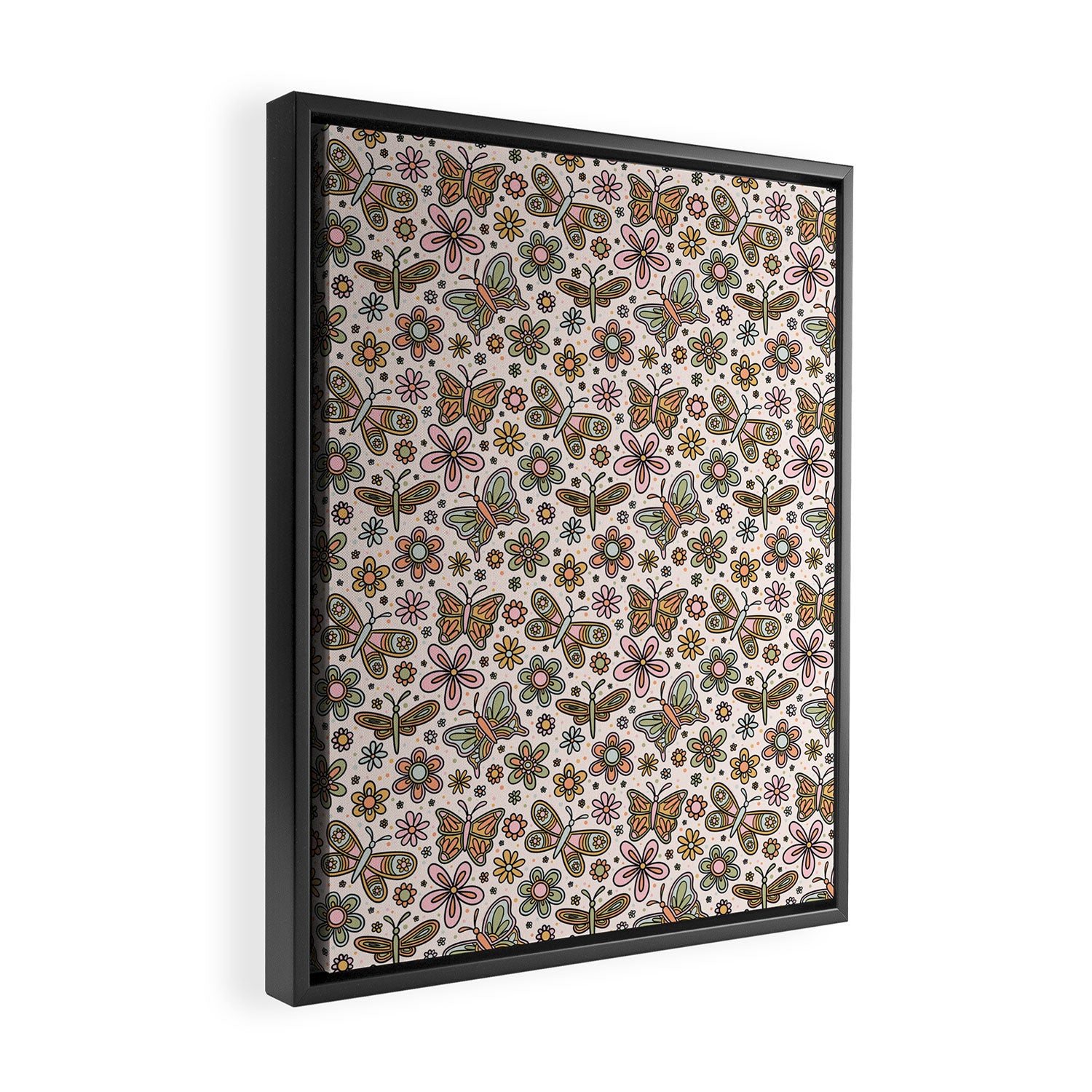 Spring Butterfly Print Framed Canvas Print Gallery Image 2