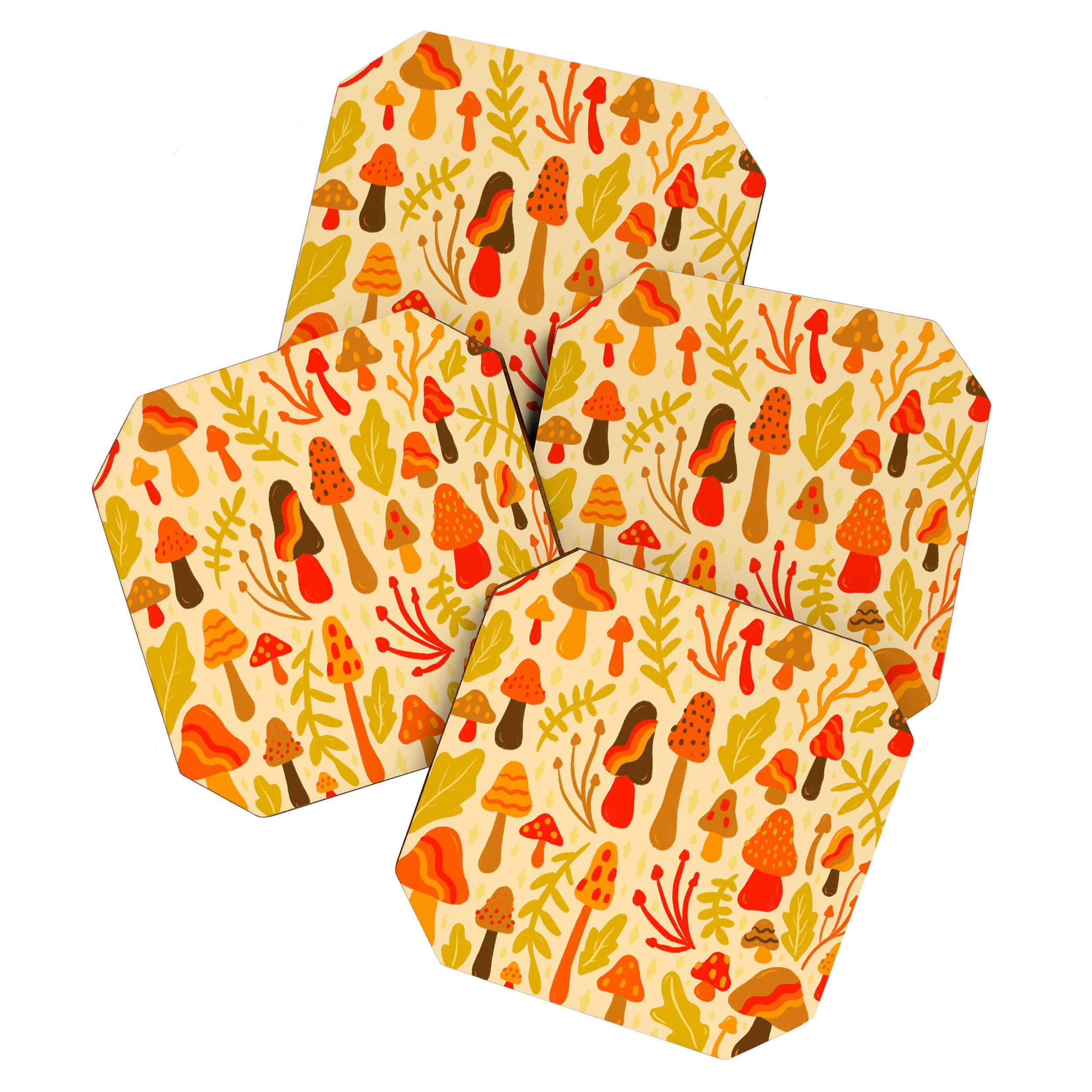 Spring Mushroom Print Coaster Gallery Image 1