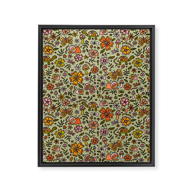 Spring Snail Print Framed Canvas Print Gallery Image 8