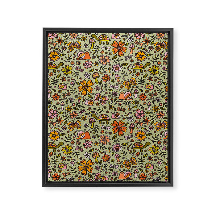 Spring Snail Print Framed Canvas Print Gallery Image 1