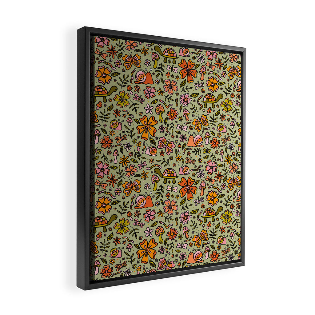 Spring Snail Print Framed Canvas Print Gallery Image 2