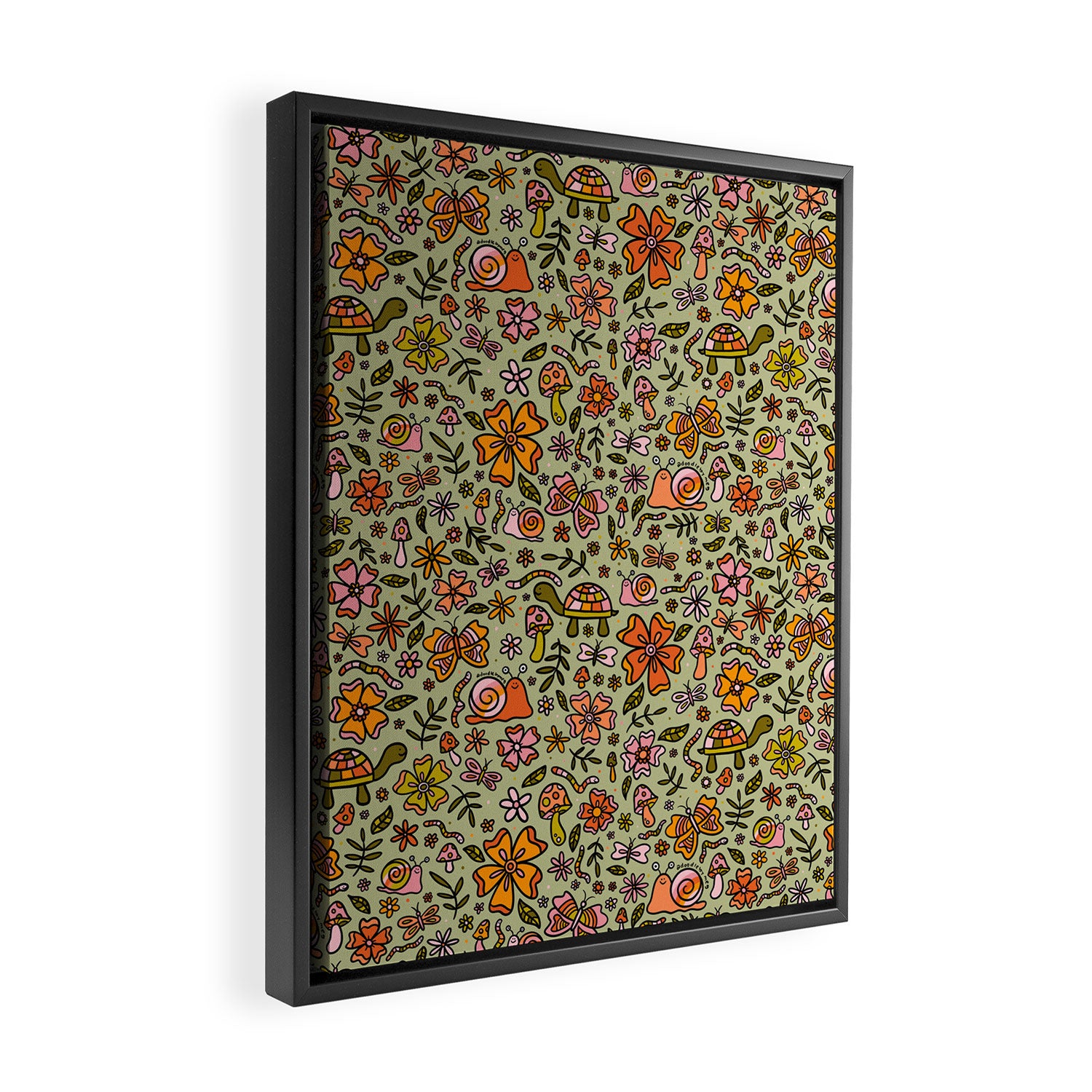Spring Snail Print Framed Canvas Print Gallery Image 2