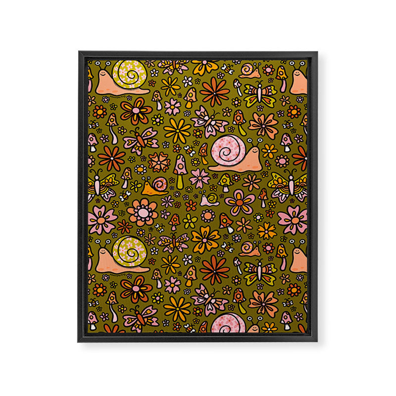 Spring Snail Print Framed Canvas Print Gallery Image 8