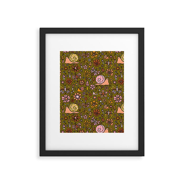 Spring Snail Print Framed Art Print Gallery Image 1