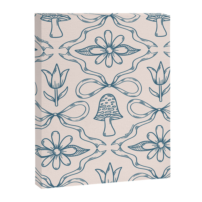 Spring Toile Print in Blue Canvas Print Gallery Image 1
