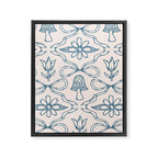 Spring Toile Print in Blue Framed Canvas Print Gallery Image 8