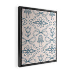 Spring Toile Print in Blue Framed Canvas Print Gallery Image 2
