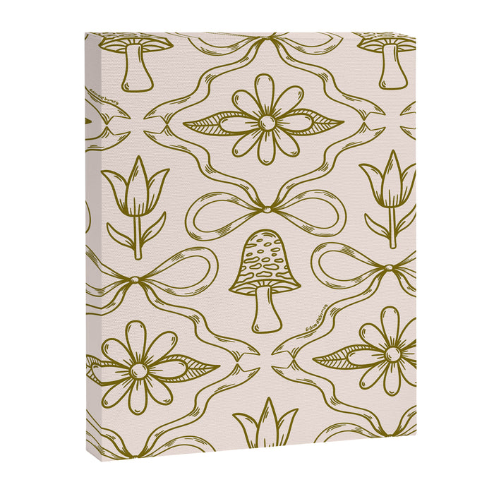 Spring Toile Print in Green Canvas Print Gallery Image 1
