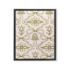 Spring Toile Print in Green Framed Canvas Print Gallery Image 8