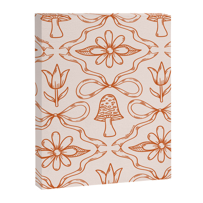 Spring Toile Print in Orange Canvas Print Gallery Image 1