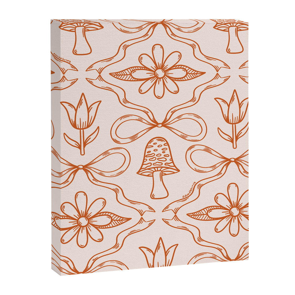 Spring Toile Print in Orange Canvas Print Gallery Image 8