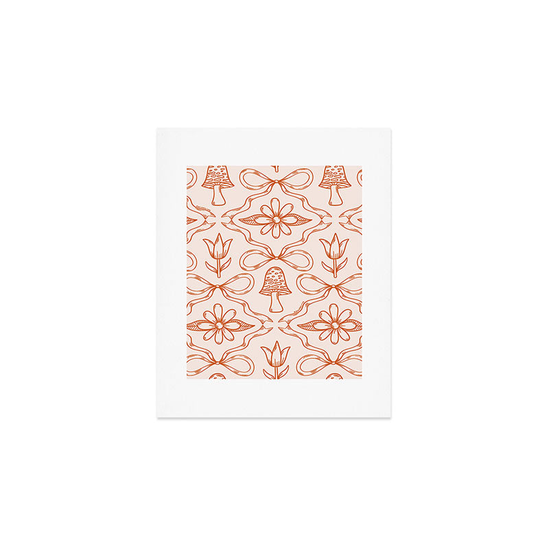 Spring Toile Print in Orange Art Print Gallery Image 1