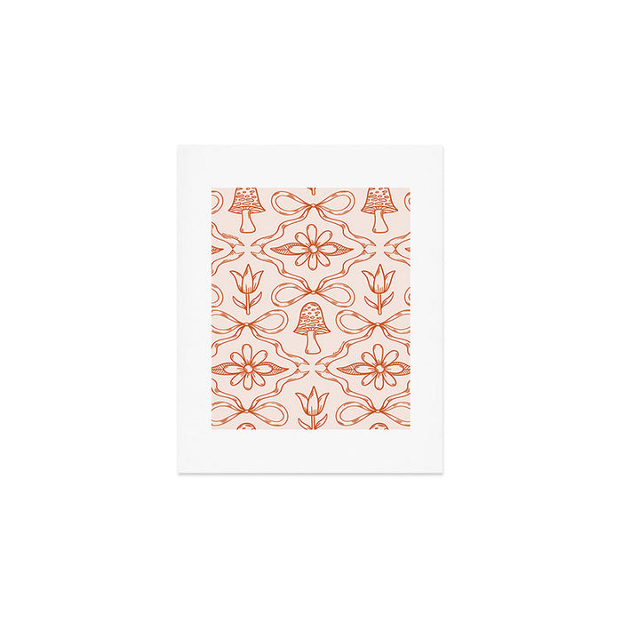 Spring Toile Print in Orange Art Print Gallery Image 1