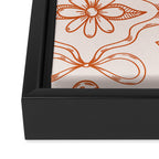 Spring Toile Print in Orange Framed Canvas Print Gallery Image 3