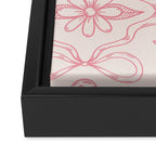 Spring Toile Print in Pink Framed Canvas Print Gallery Image 3