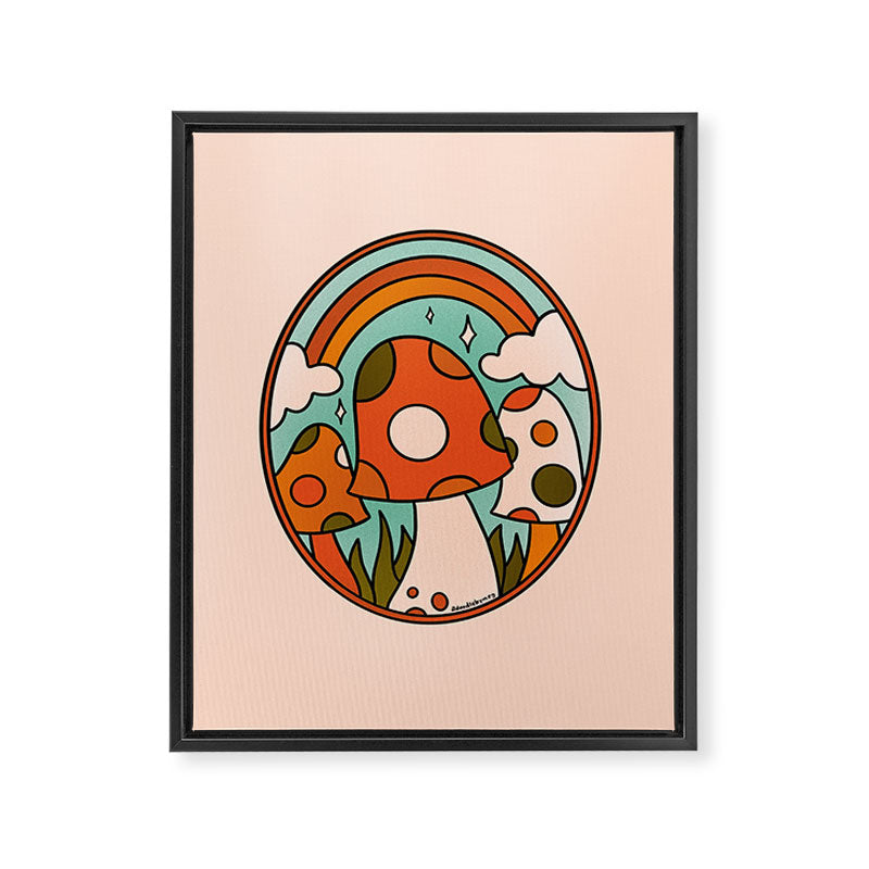 Stained Glass Mushrooms Framed Canvas Print Gallery Image 8