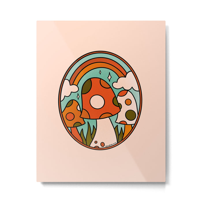Stained Glass Mushrooms Metal Print Gallery Image 1