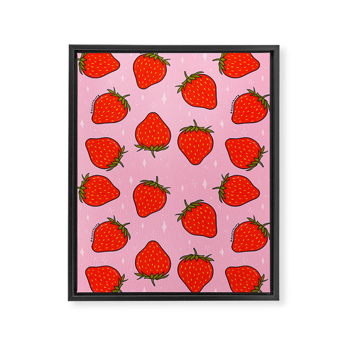 Strawberry Print Framed Canvas Print Gallery Image 1