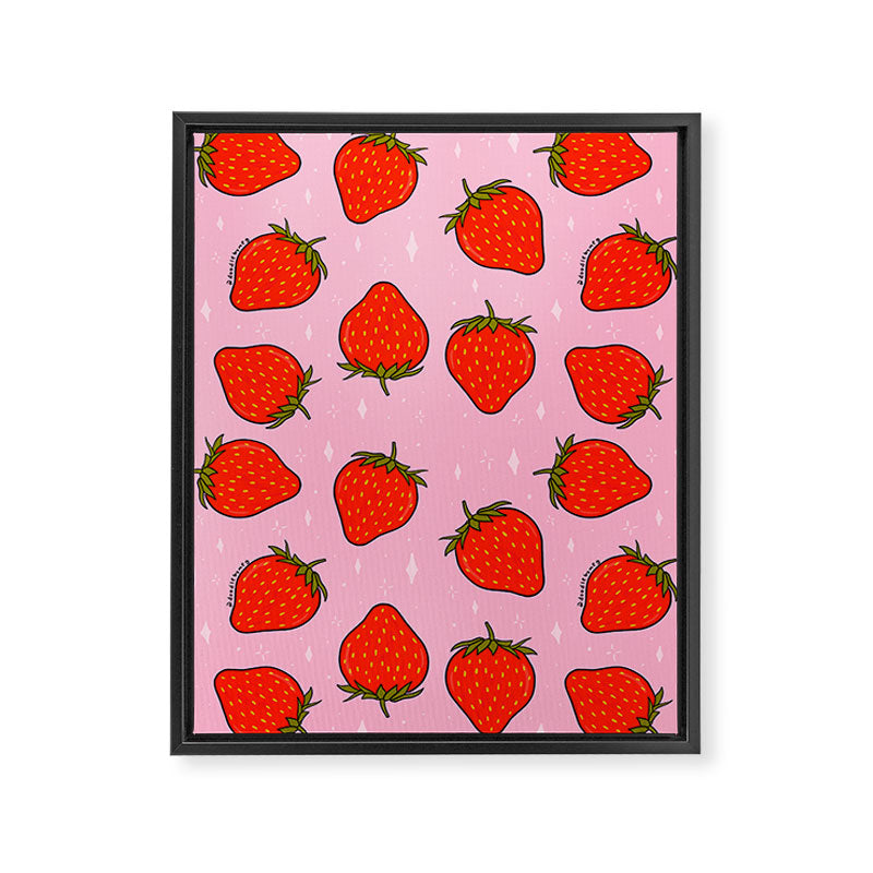 Strawberry Print Framed Canvas Print Gallery Image 8