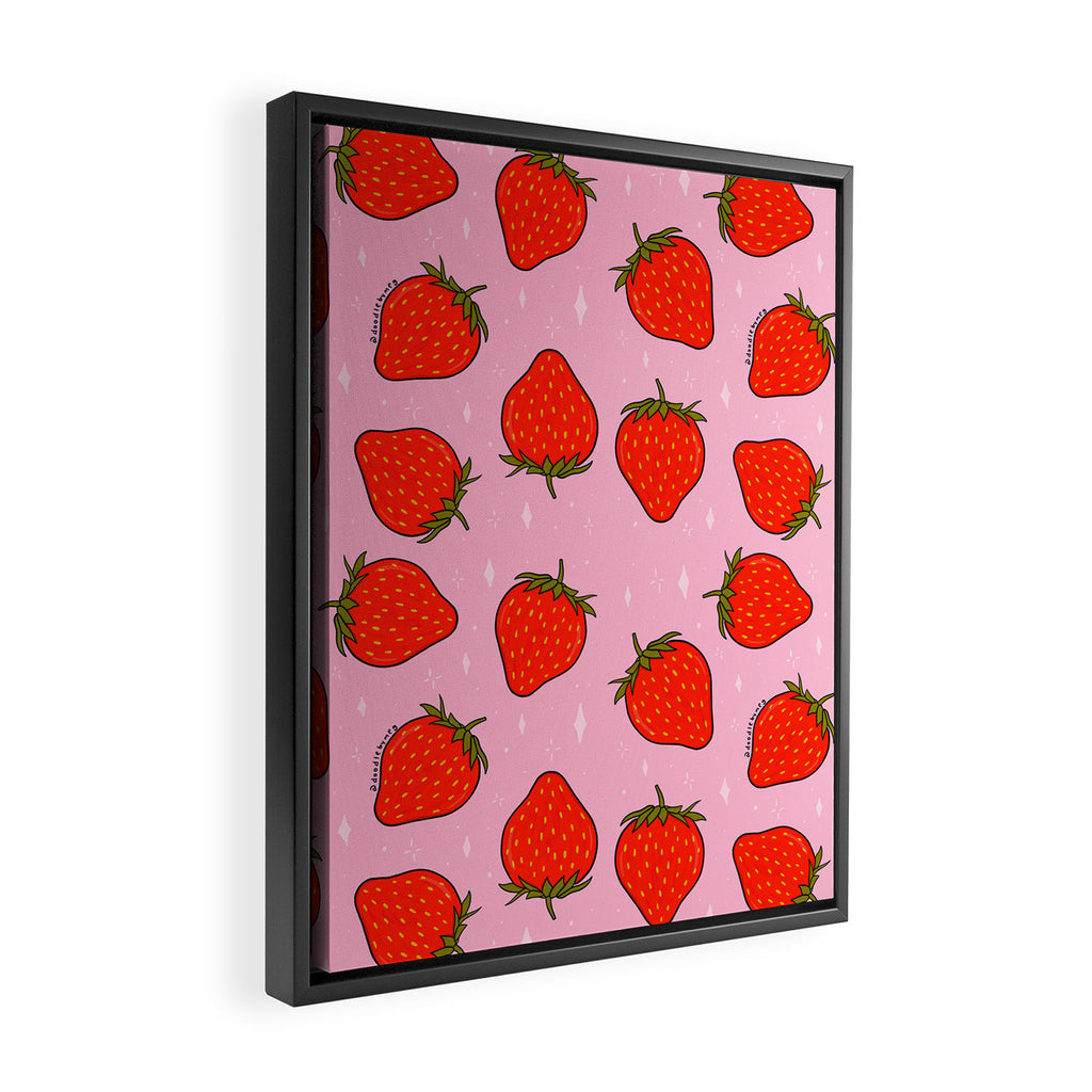 Strawberry Print Framed Canvas Print Gallery Image 2