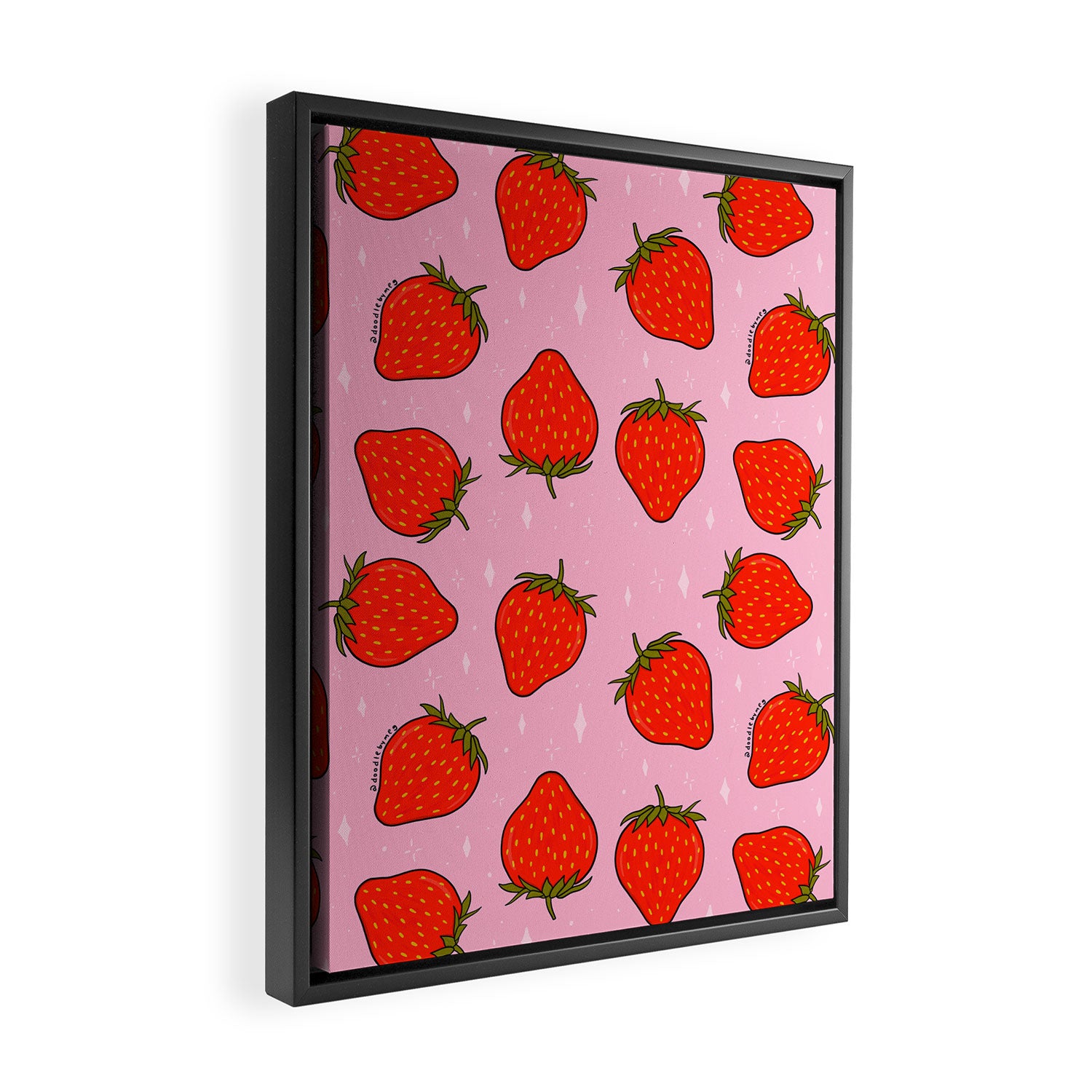 Strawberry Print Framed Canvas Print Gallery Image 2