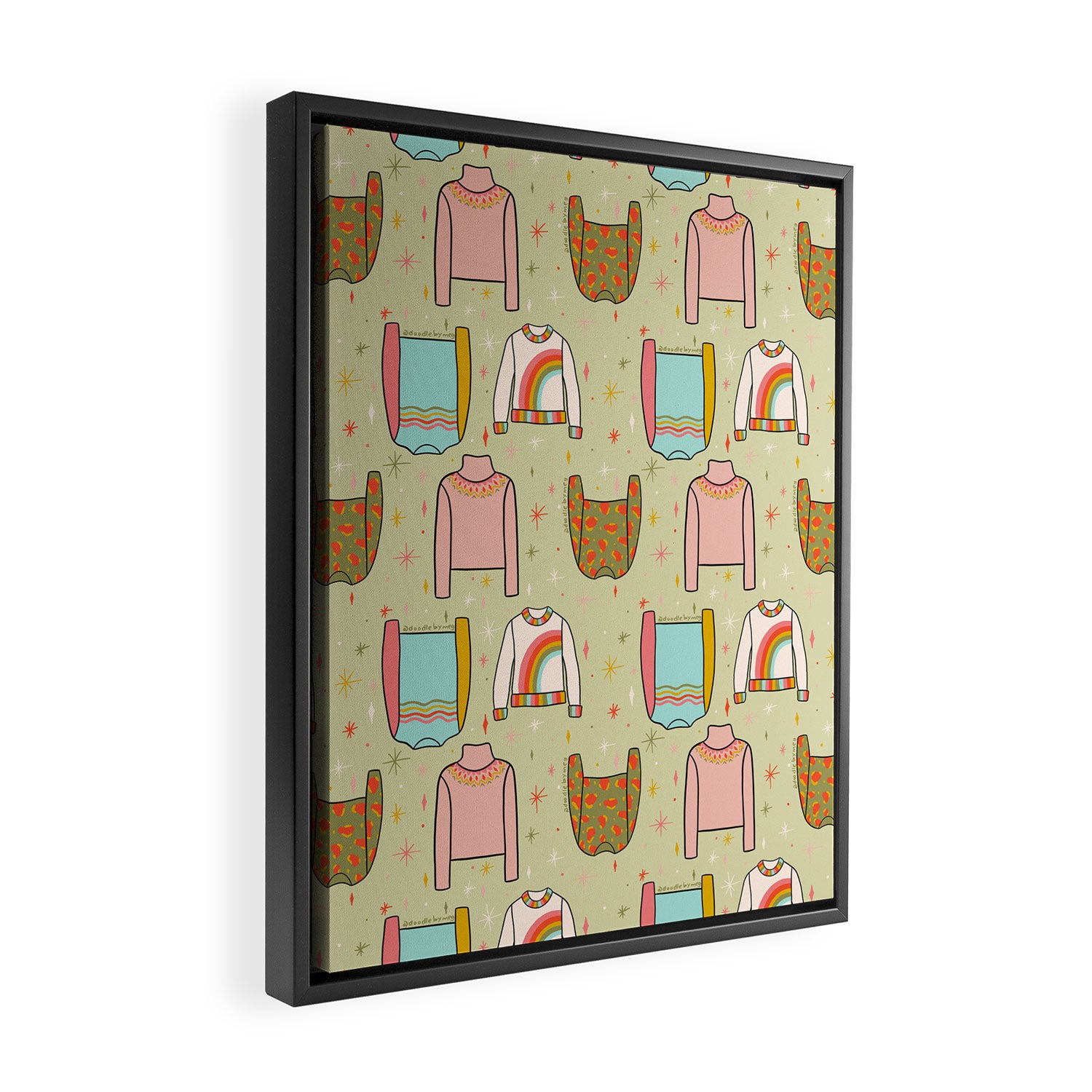 Sweater Weather Print Framed Canvas Print Gallery Image 2